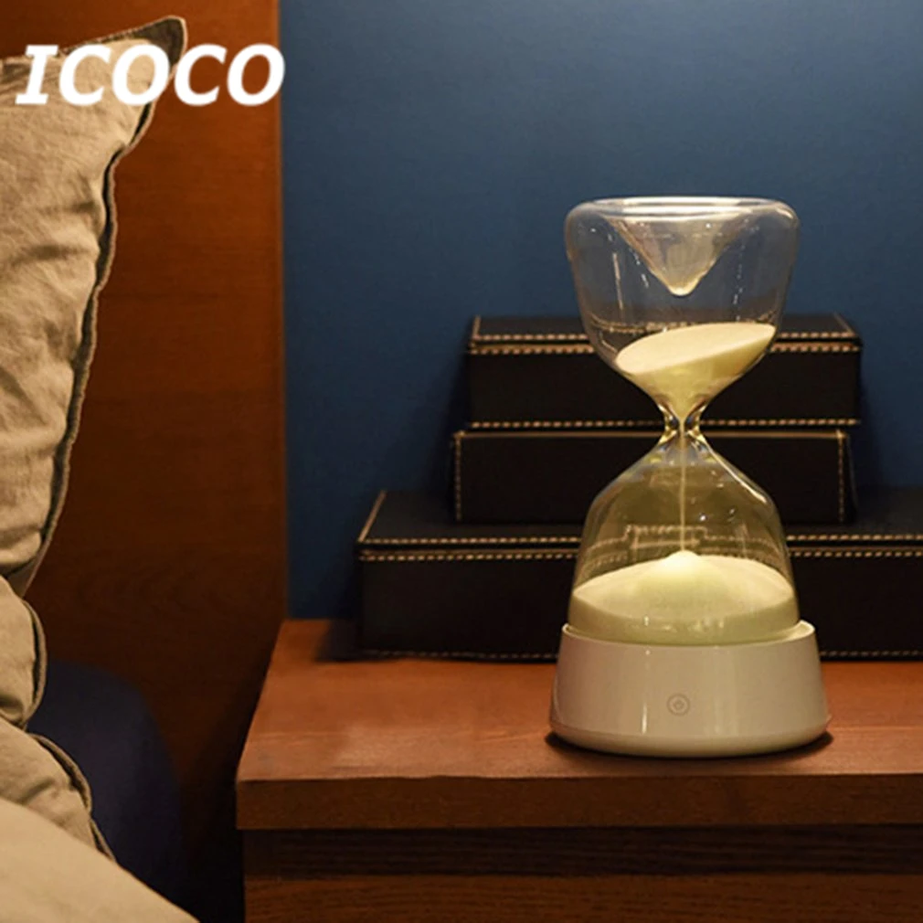 ICOCO usb светодио дный зарядка романтическая светодиодная песочные часы время