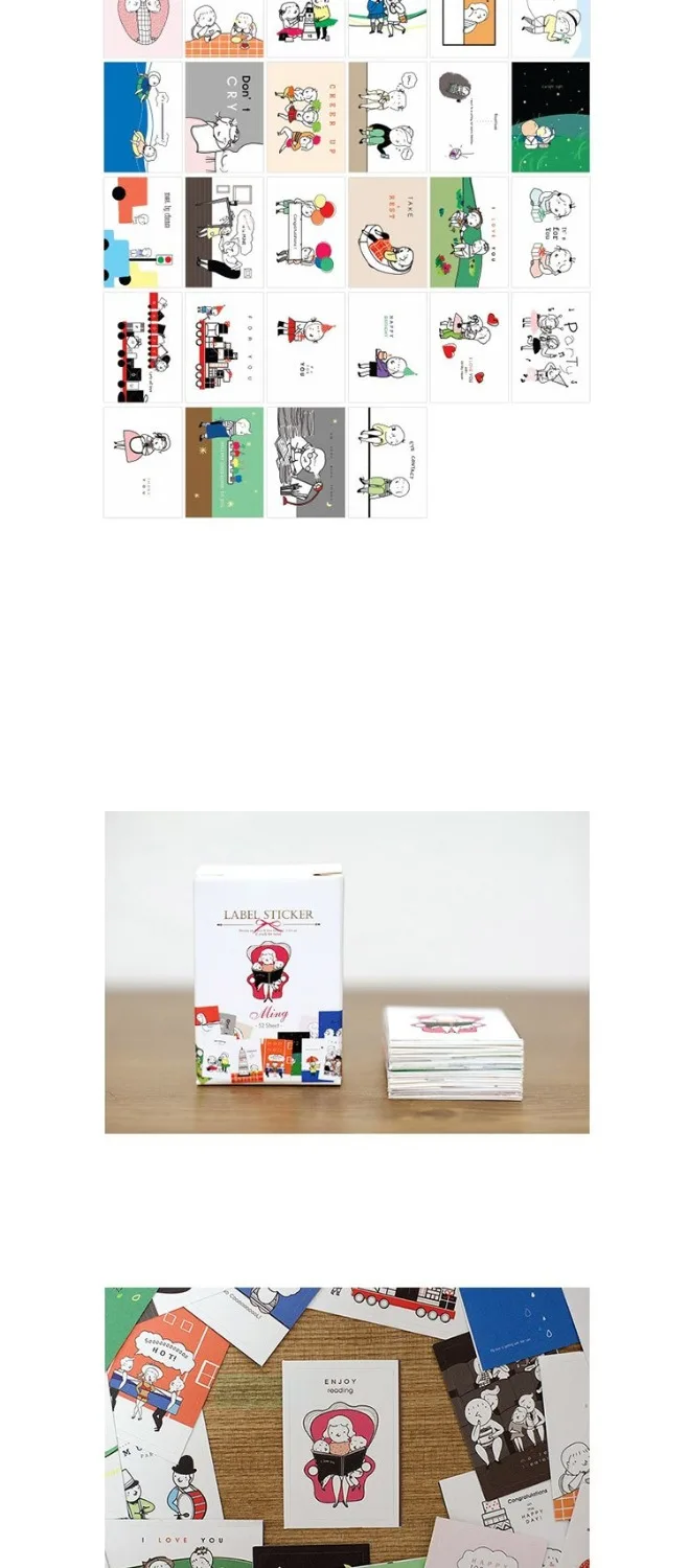 52 шт./упак. новые милые животные Лев девушка троянс Matchbox бумага тег наклейки