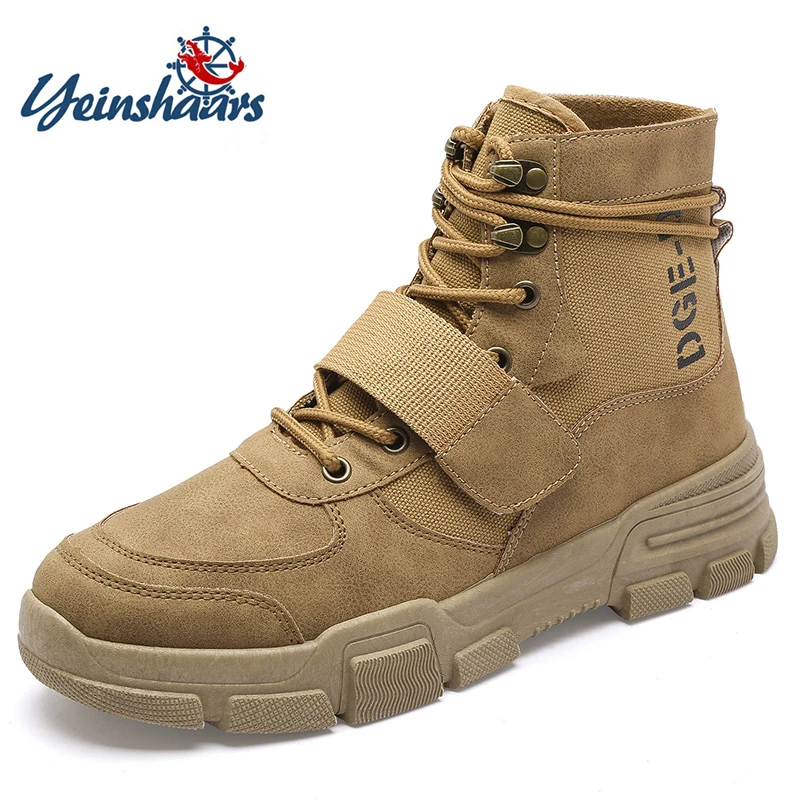 Тактические Военные боевые ботинки YEINSHAARS мужские ботильоны из натуральной кожи