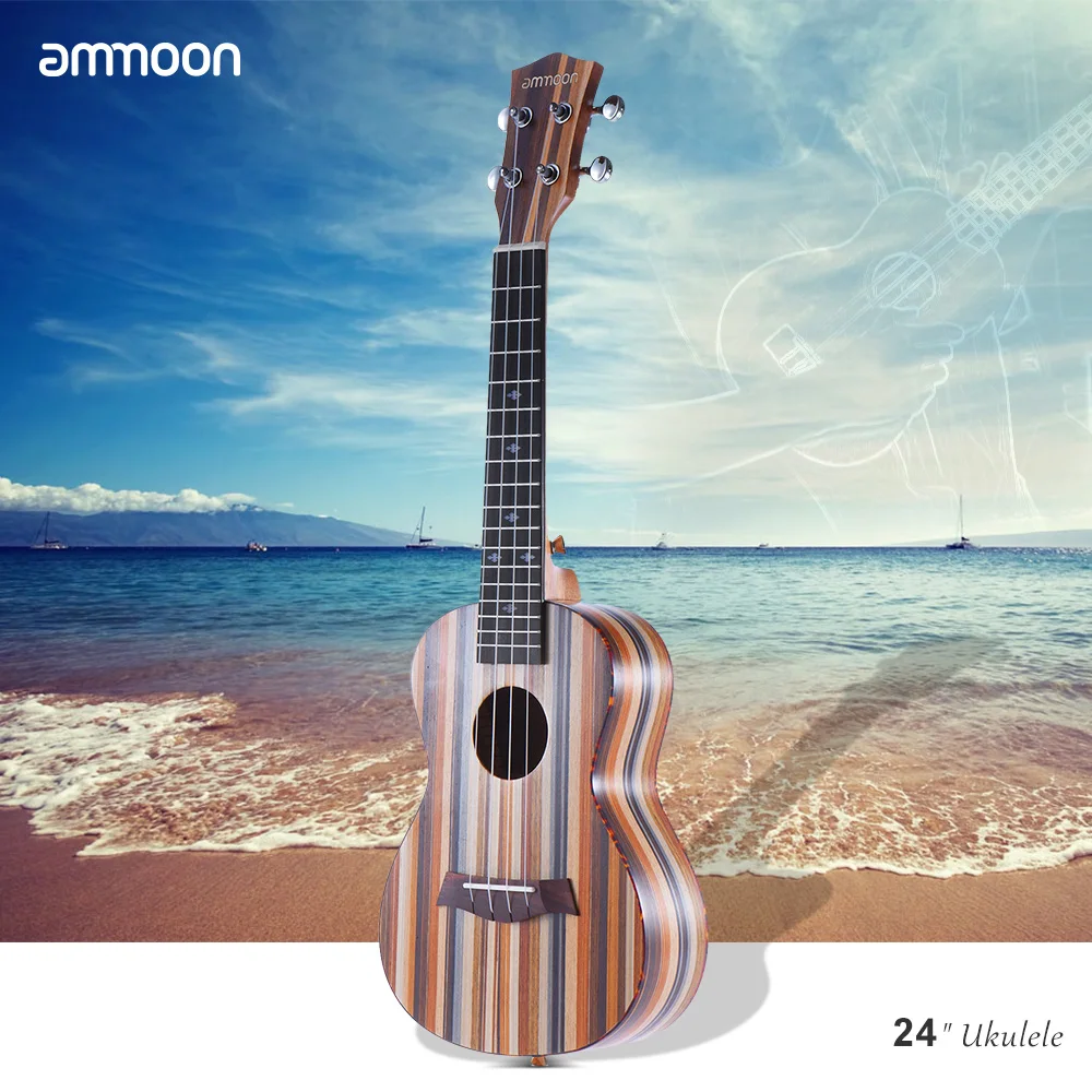 Хорошее качество ammoon 24 &quotакустическая деревянная миниатюрная гитара укулеле