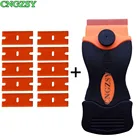 Бритвенный скребок с 10 шт. пластиковых лезвий, бритвенный скребок, скребок для удаления клея на окно и виниловой пленке E15