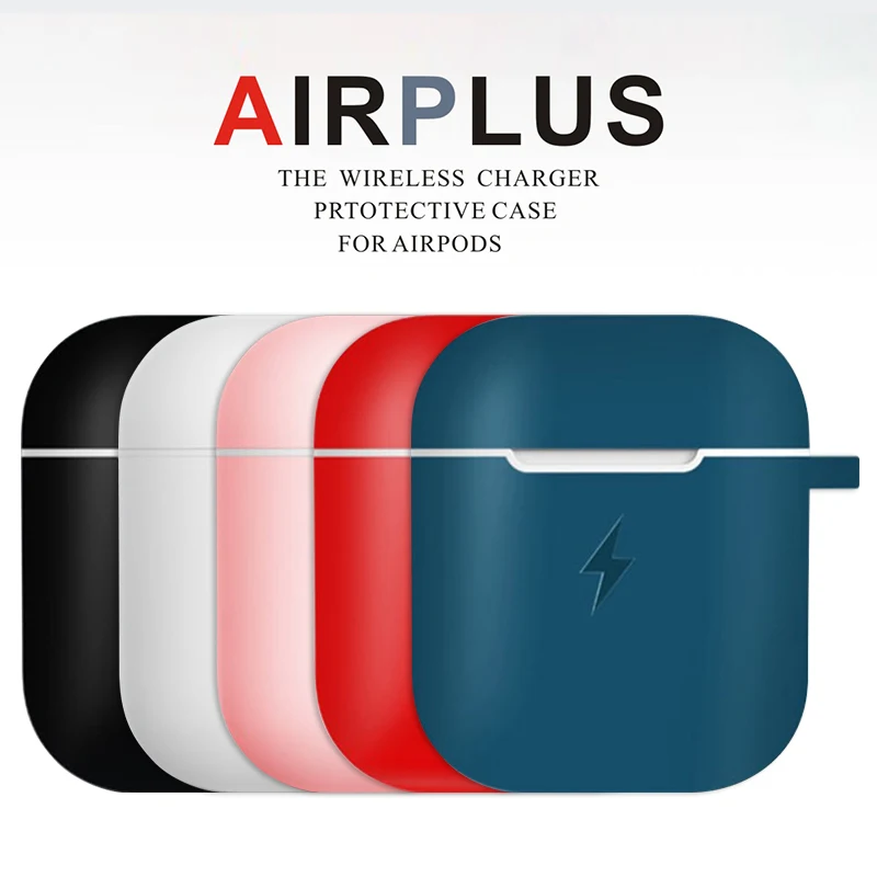 Беспроводной чехол для зарядки Airpods, силиконовый защитный чехол для наушников, аксессуары, коробка для наушников с подвесным ремешком