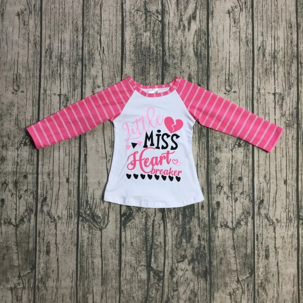 Spring winter Valentine's day baby girls boys children clothes boutique cotton top t-shirts raglans unicorn dinosaur power heart |