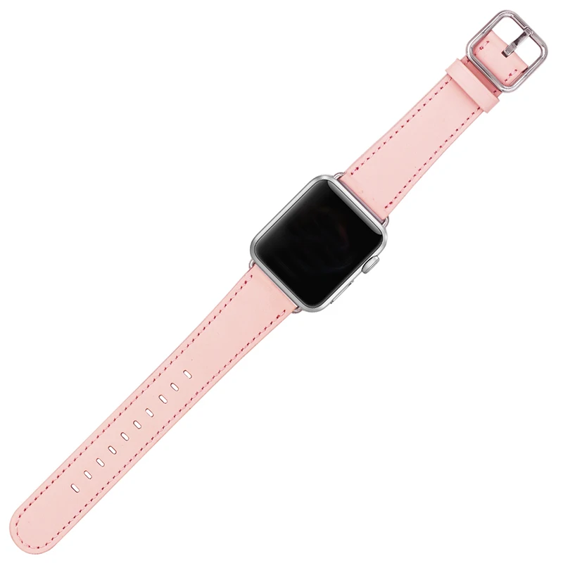 Ремешок из натуральной кожи для apple watch парусиновый браслет iwatch 3/2/1 38 мм 42 ремешок