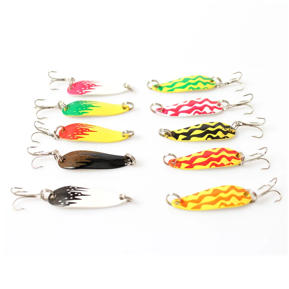 Горячие Продажи 10 Шт. Форель Ложка Металл Прикормы Spinner Приманки Бас Снасти