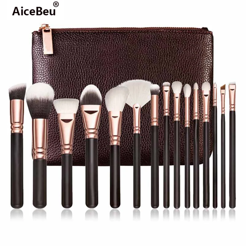 Набор розовых кистей для макияжа AiceBeu пудра глаз кисточки кабуки косметические