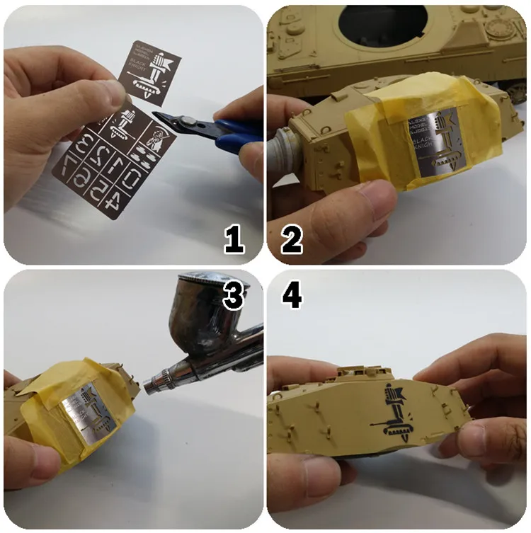 Трафарет из нержавеющей стали в масштабе 1/35 для американских танков и