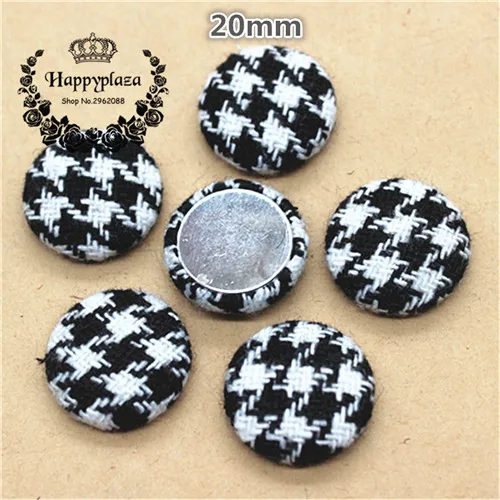 20mm 20pcs 20 шт 18 мм/20 мм ласточка, покрытая тканью, круглая пуговица для дома и сада, плоская задняя часть, кабошон, рукоделие, скрапбукинг, сделай сам - Цвет: 20mm 20pcs