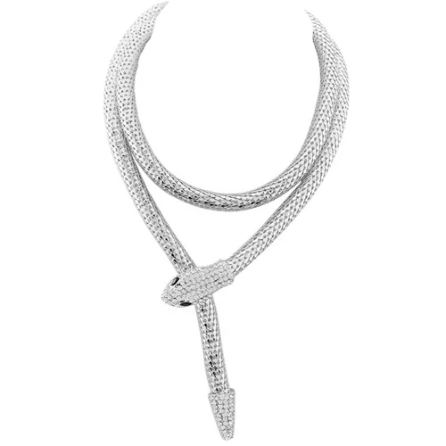 Silver SHEEGIOR Бохо длинное золотое ожерелье для женщин Bts аксессуары любовь сексуальный Кристалл Змея колье Талия цепь ожерелье s модное ювелирное изделие подарок - Окраска металла: Silver