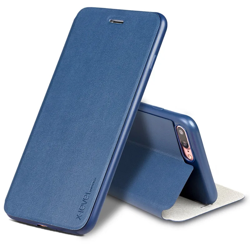 Кожаные чехлы книжки X Level для iPhone 7 Plus Ультратонкий деловой кожаный чехол чехол|case