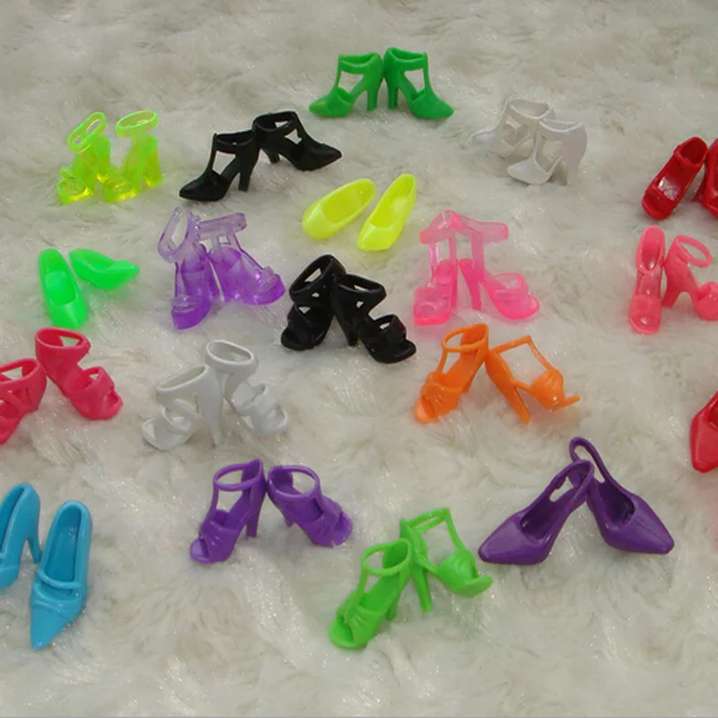 

1000Pairs/lot Wholesale Cheap Various Style Mini DIY Plastic 1:6 Shoes Dolls Shoes And Accessories