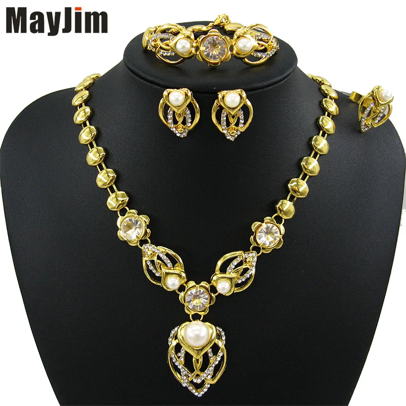 2019 бижутерия Модные женские ювелирные наборы золотые тюльпаны цветы браслет