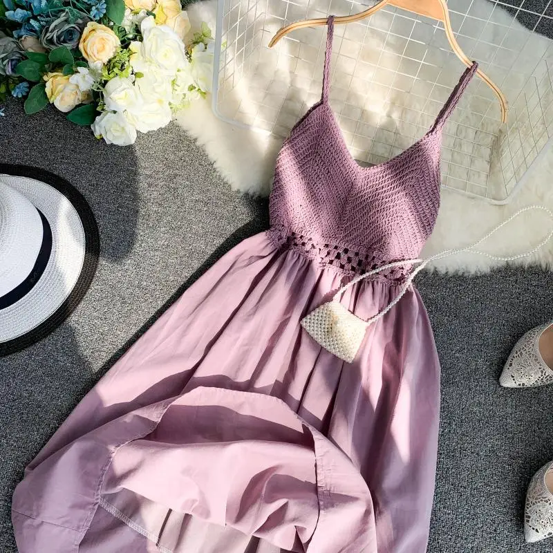 Boho трикотажная Лоскутная Сексуальная V образным вырезом Спагетти ремень летнее платье миди длинное платье Вечерние Для женщин Повседневное Высокая Талия пляжное праздничное платье Vestidos