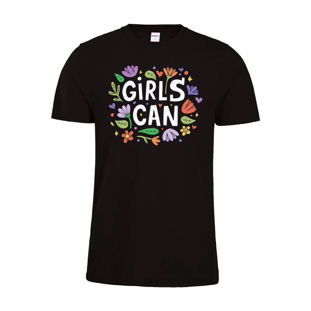 

Newest girls can tshirt feminist shirt Soft Cotton Tees