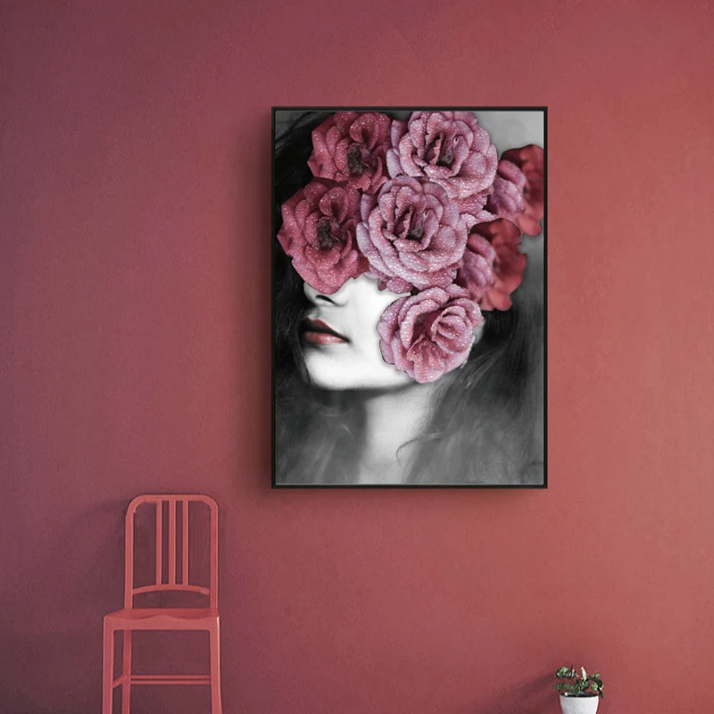 Abstract Flower Avatar Girl Printed Canvas Painting Wall Art Prints Modern Style Cuadros Poster Home Decoration Photo pop | Дом и сад