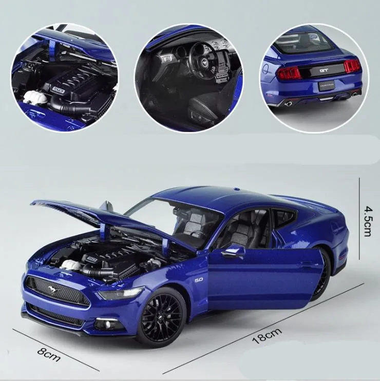 1:24 передовая игрушечная машинка из сплава, Ford mustang GT, литая металлическая модель, 2 двери, Игрушечная машина, драгоценная Коллекционная модель