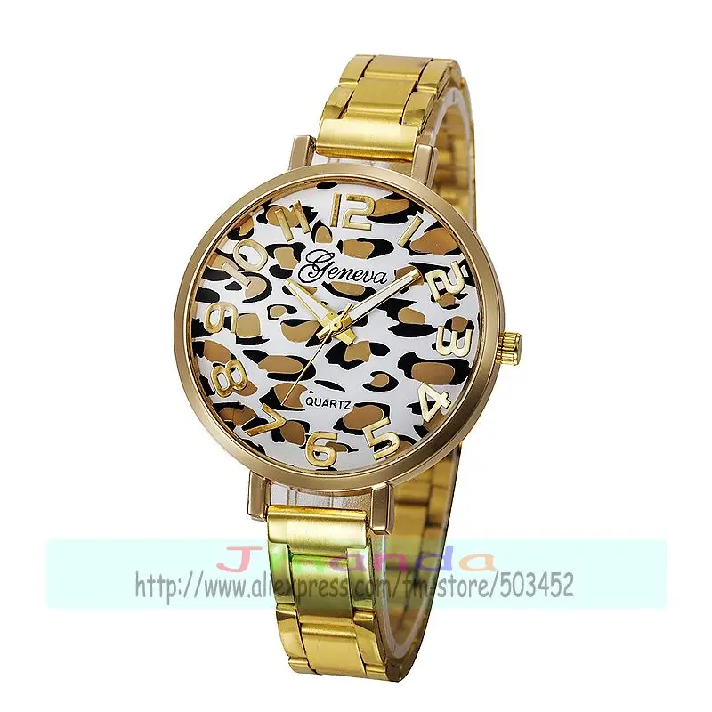 100 шт./лот SD Стильные мини часы из сплава с леопардовым принтом милые наручные