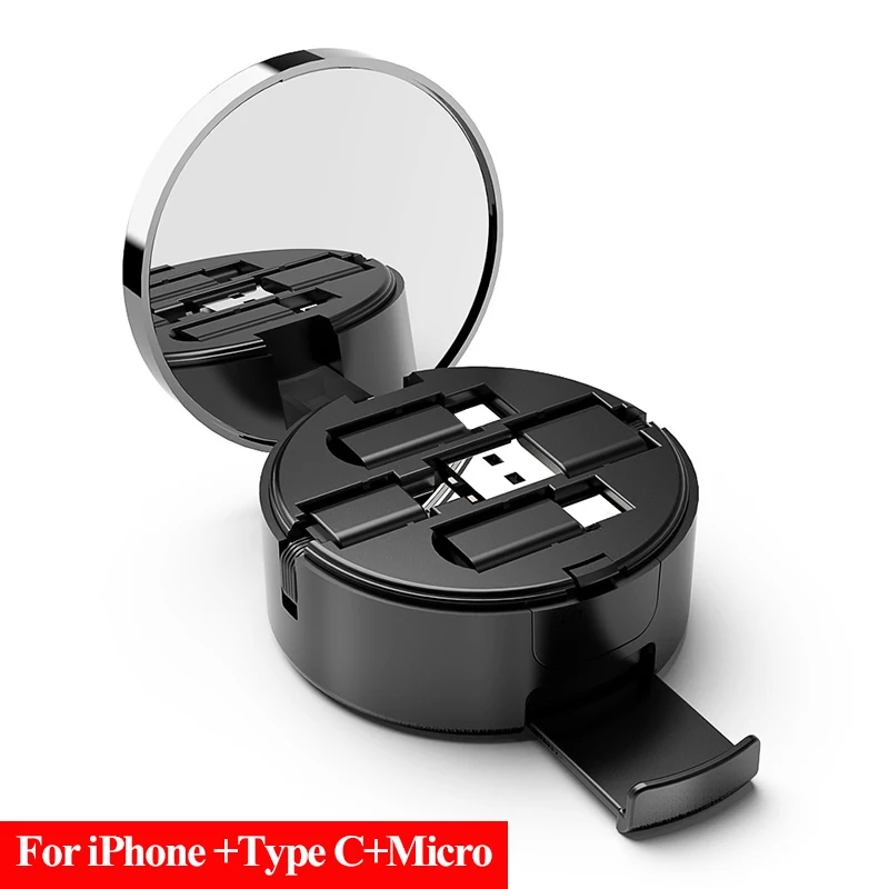 3 in 1 Black OATSBASF Выдвижной USB C для samsung galaxy Note 9 S9 Plus One plus 6 кабель Тип C зарядное устройство для One Plus 5T Xiaomi mi x 2 2S - Цвет: 3 in 1 Black