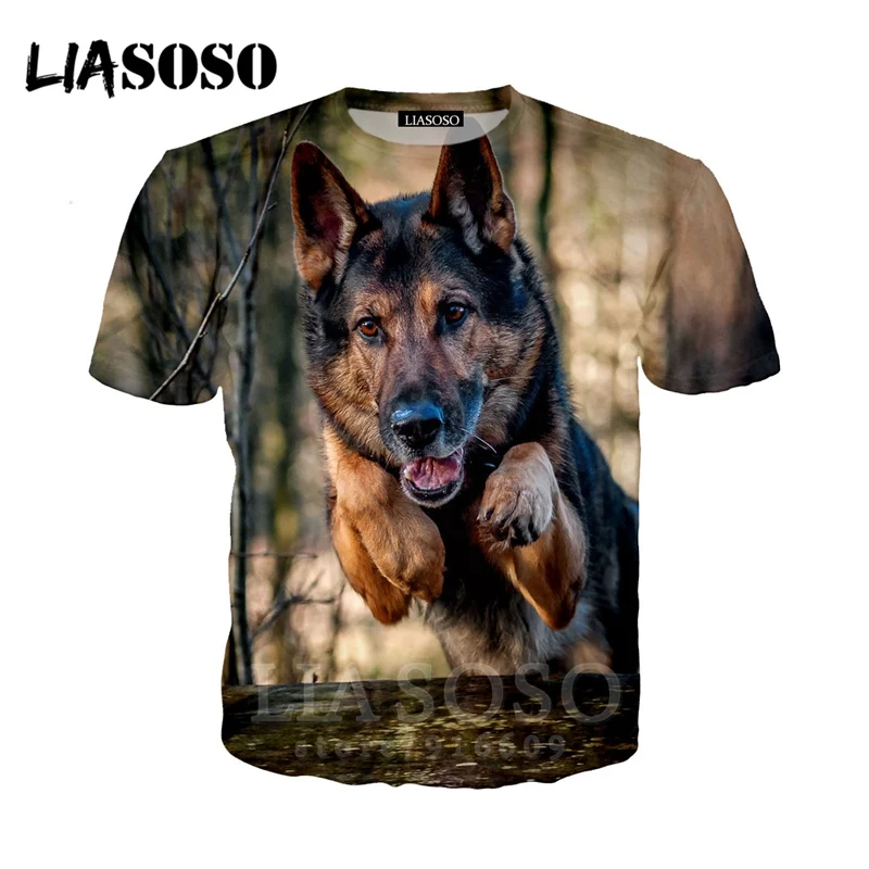 Anime 3d print t shirt Men Women top homme Harajuku t-shirt Shepherd Dog new animal shirts Short sleeve punk tshirt E545 | Мужская