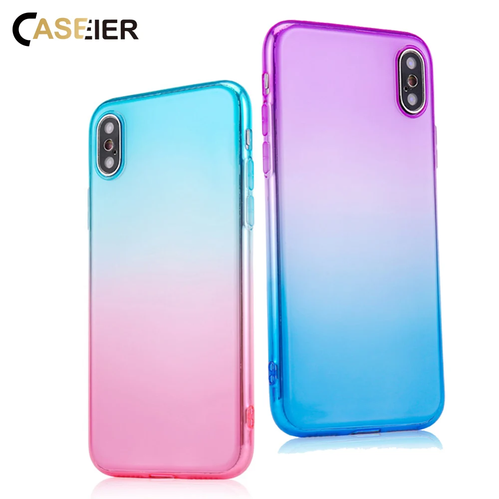 CASEIER мягкий чехол для телефона iPhone 7 8 6 6s Plus ультра тонкий TPU XR XS Max X Funda Coque Красочный