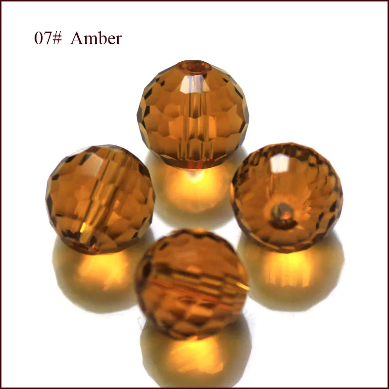 amber Новые поступления хрустальные Модные DIY ювелирные бусины 8 мм 128 граней стеклянные хрустальные бусины 100 шт AAA - Цвет: amber