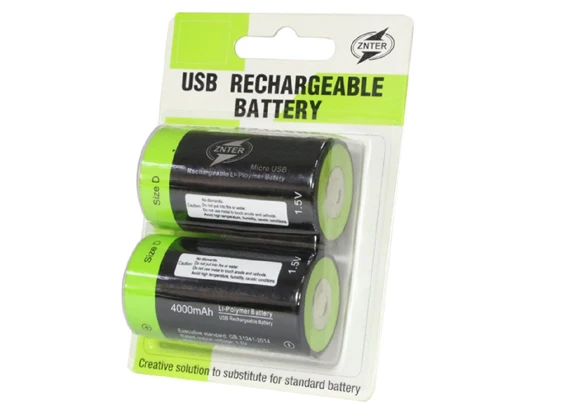 2 шт. ZNTER 1 5 V 6000MAH USB аккумуляторная батарея D размер литий полимерная