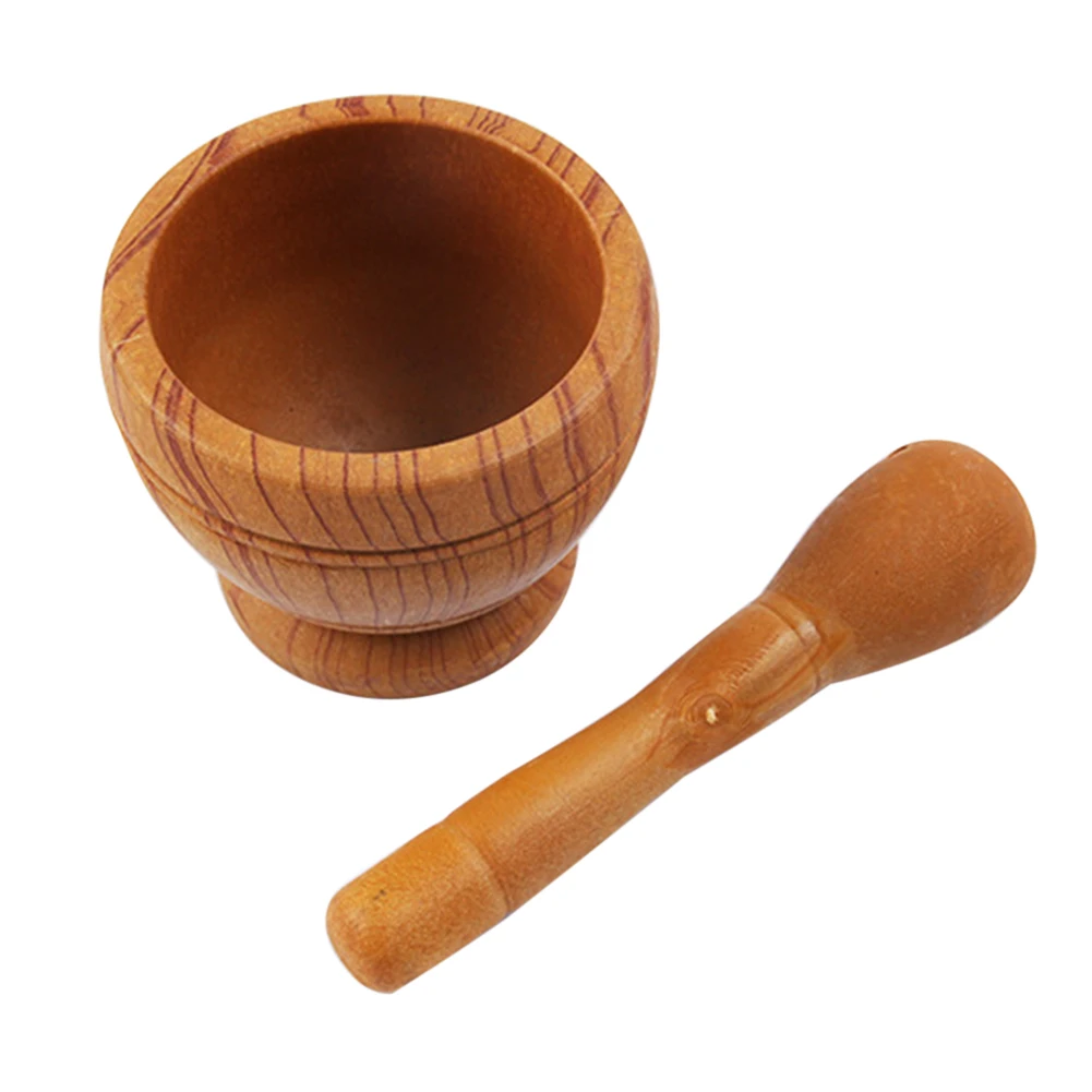 Wood Grain Новинка, давилка чеснока, чаша для разбивания, бытовая Дробильная банка, ступка, пестик, кухонный гаджет, кухонный инструмент - Цвет: Wood Grain