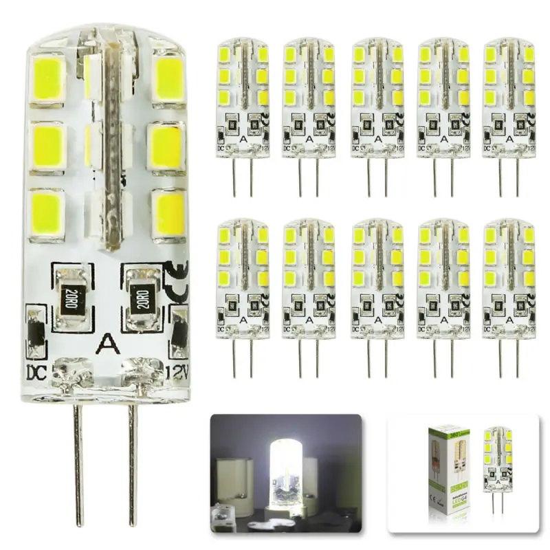 10 шт./лот светодиодная G4 2835 SMD 6 Вт AC/DC 12V 24LED лампа галогенная g4 Светодиодные лампы