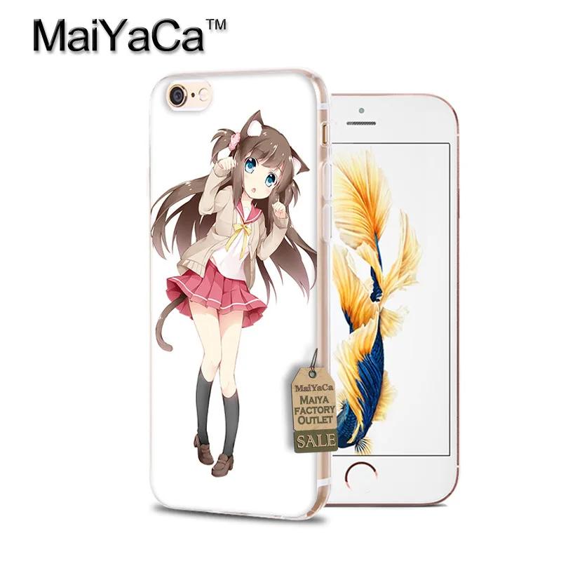 1 MaiYaCa сексуальный мультяшный аниме kawaii Девушка кошка пейзаж Мягкий ТПУ чехол для телефона для iPhone X XS MAX XR 6 6s 7plus 8Plus 5S 5C Чехол - Цвет: 1