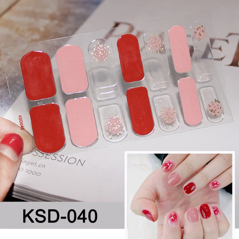 14 шт/лист Звезда Луна Дизайн Полный наклейки для ногтей Сделай Сам чистый цвет