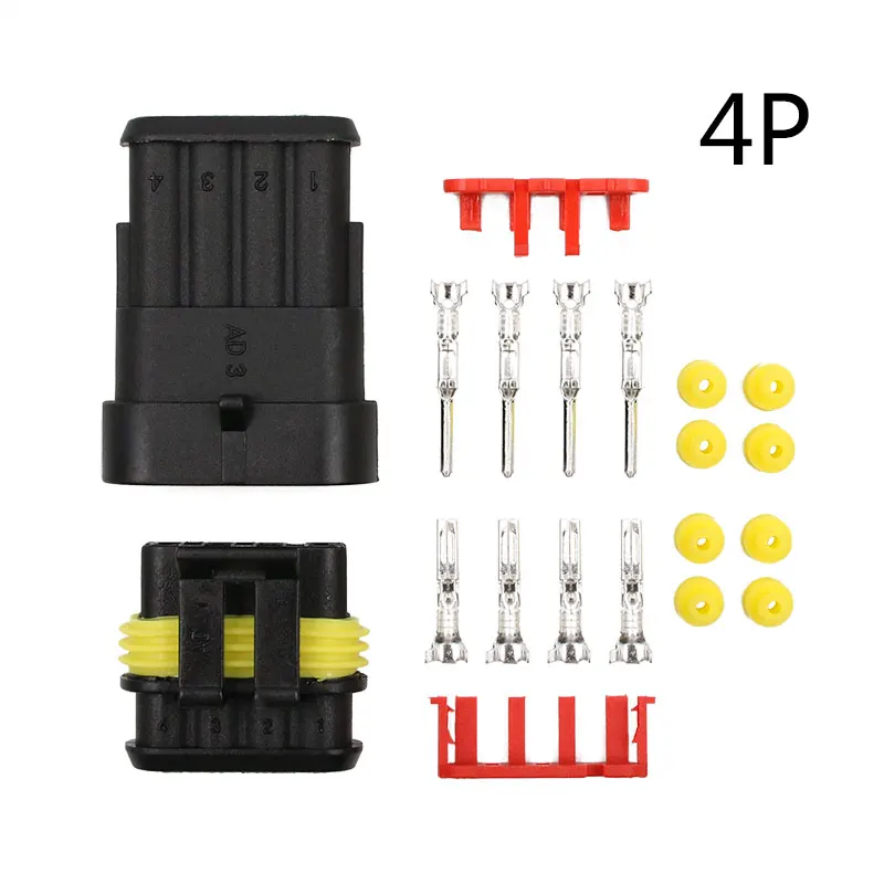 4P 5 комплектов в комплекте 1P 2P 3P 4P 5P 6P AMP 1,5 вилка для мужчин и женщин автомобильные водонепроницаемые разъемы Разъем для ксеноновой лампы для автомобиля - Цвет: 4P
