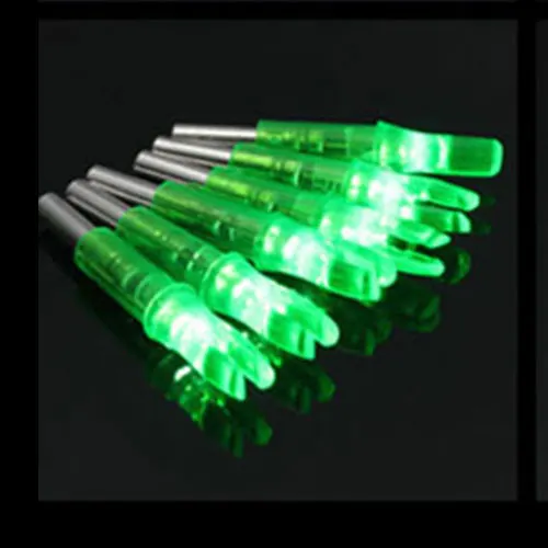 Green 12 шт., для охоты, стрельбы из лука, арбалет,, 6 шт., светодиодный Nock ID6.2mm, светодиодный, с подсветкой, для стрельбы из лука, стрелы Nock, блочный лук - Цвет: Green