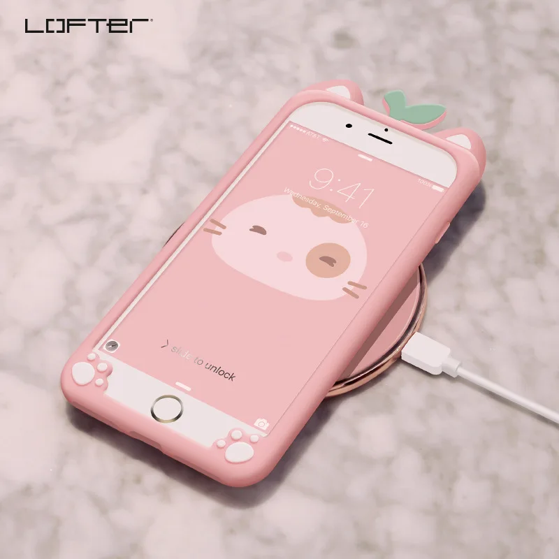Lofter Мультяшные чехлы для телефонов Apple iPhone 7 8 противоударные Чехлы Plus силиконовая