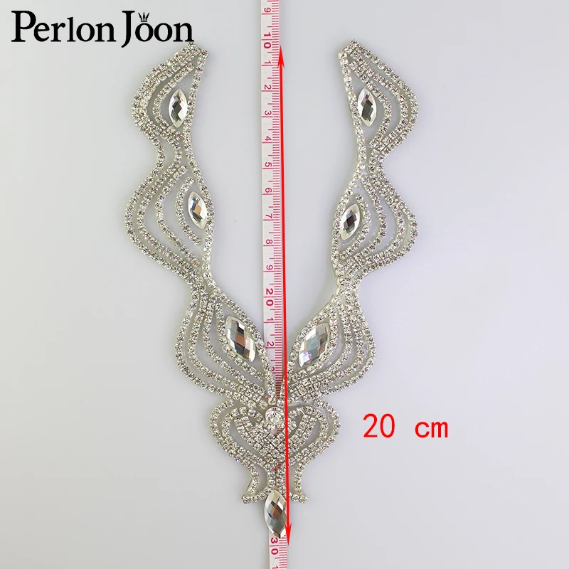 Глубокий V-образный кристалл воротник стразы декольте патч горячей фиксации