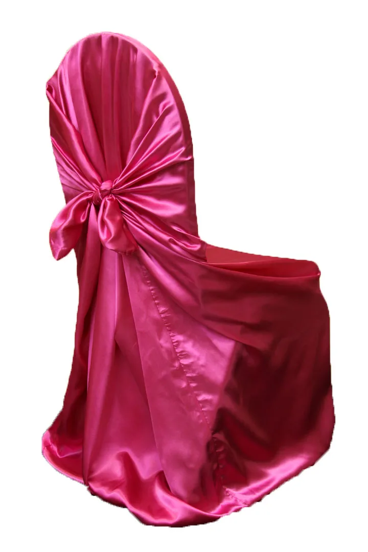 fuchsia Сатиновые чехлы на стулья для свадебного банкета, отеля, вечерние украшения, товары, 110 см* 140 см, 100 шт, бренд BITFLY - Цвет: fuchsia