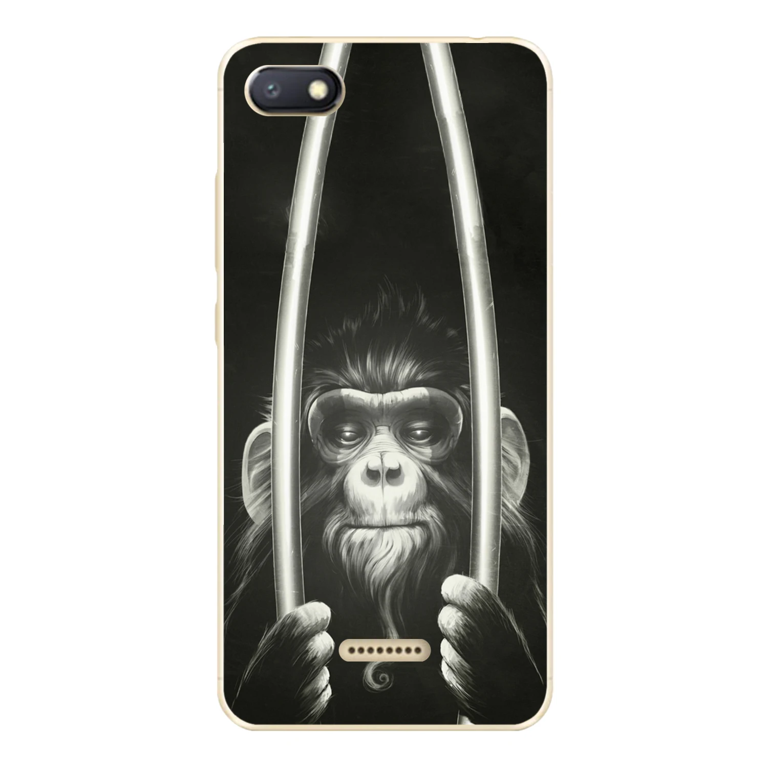 For Xiaomi Redmi 6A Case Cover 5.45&quot Soft TPU Silicone Popular Cool Mask Smoking Glasses Monkey Orangutan Painted Phone |