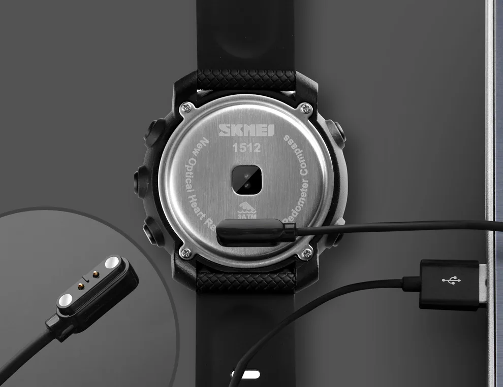 SKMEI Смарт часы спортивные мужские часы водонепроницаемые стальное кольцо Bluetooth Магнитная Зарядка электронный компас reloj inteligent 1511