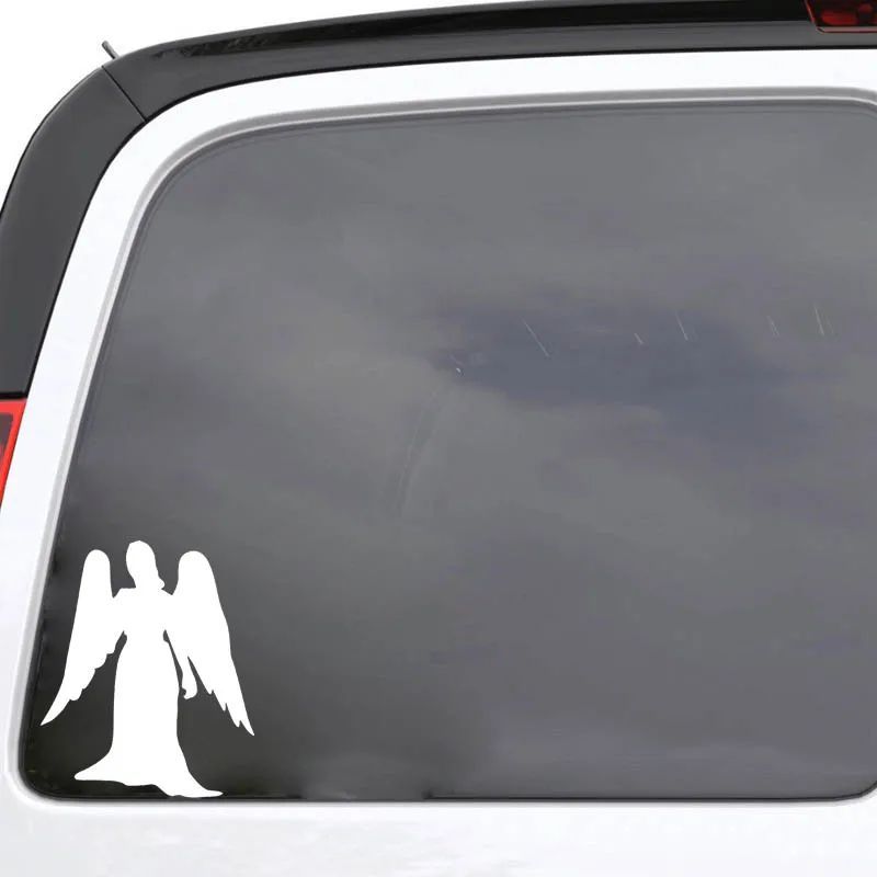 

YJZT 10.7*12.7CM Silhoutte Holy Angel High Quality Covering Cute Design The Body Decal Car Sticker Black/Silver C20-1340