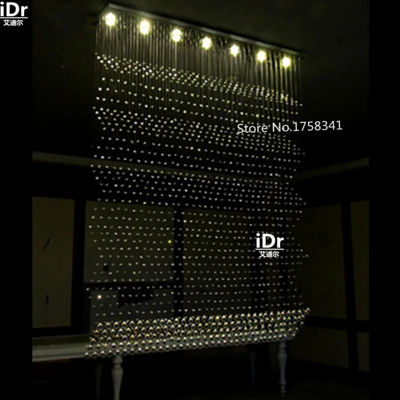 

Современная светодиодная хрустальная лампа для ресторана, гостиной, висячая проволока, прямоугольная штора, светильники uxury, люстры L1400xH2000mm
