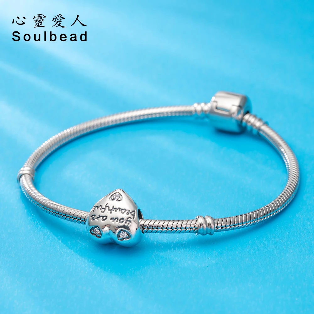 Soulbead циркониевые подвески сделай сам вы красивое сердце шарм бусы серебро 925