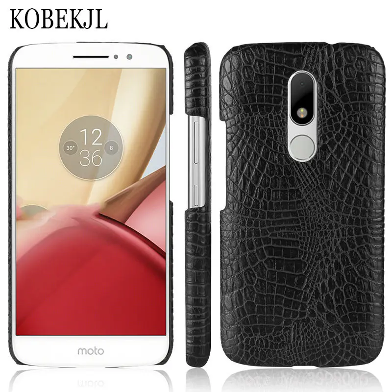 Чехол для Motorola Moto M XT1662 XT1663 Жесткий из крокодиловой кожи обложка на заднюю панель