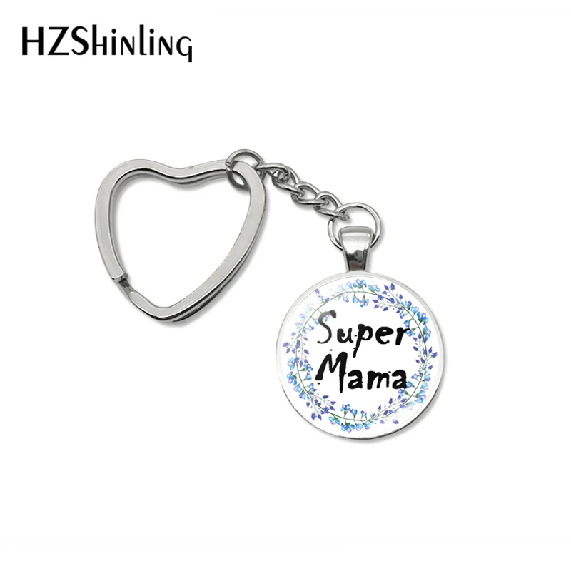 Мода супер мама сердце брелок стеклянный купол для ключа цепь I Love Mum Quetos Сердце сумка с подвесками автомобильные аксессуары ювелирные изделия - Цвет: 7