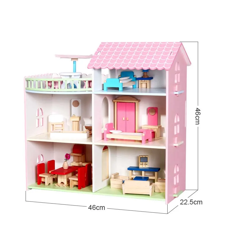 NO8089 Ролевые игры мебель игрушки деревянная миниатюрная мебель для кукольного дома набор игрушек Кукольный дом игрушки для детей Детская игрушка большой кукольный домик - Цвет: NO8089