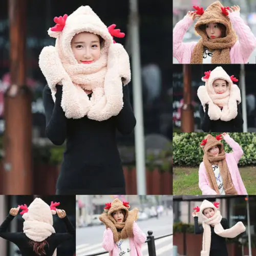 Christmas Gift Gloves hats scarves three pieces of Scarf Warm Shawls Scarves |