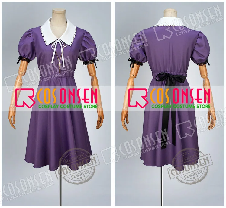 COSPLAYONSEN Gakkou Gurashi! Школа Живите! Megumi Сакура костюм для косплея фиолетового цвета