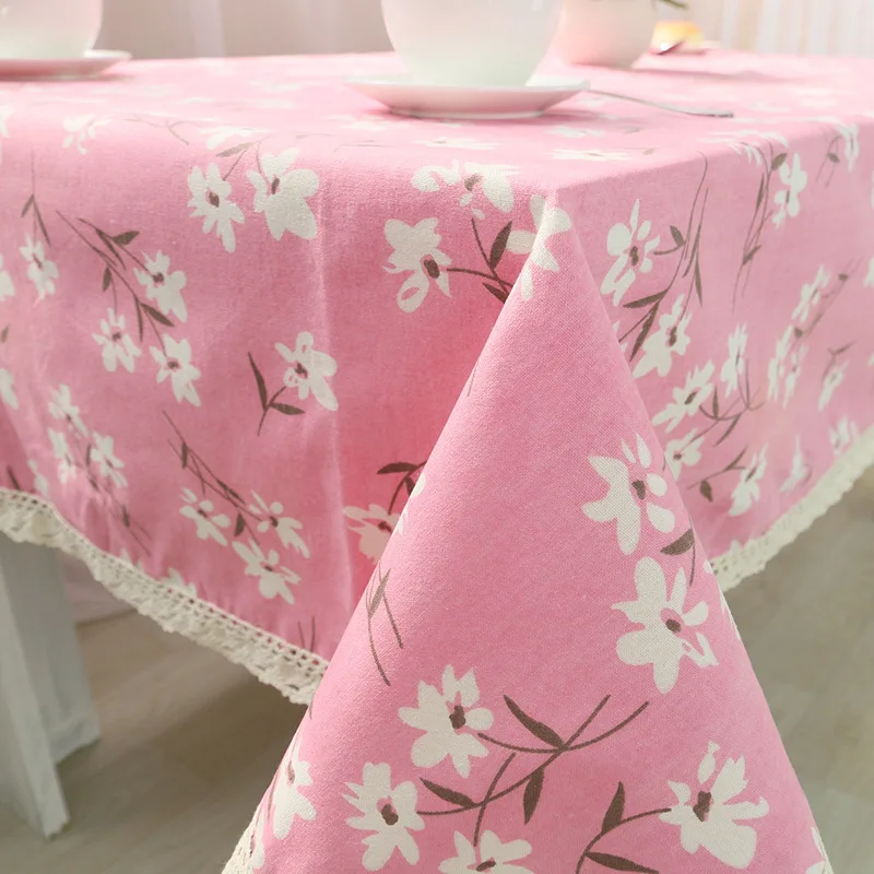 Бесплатная доставка маленькие белые цветы розовые скатерть на стол Mantel De Mesa
