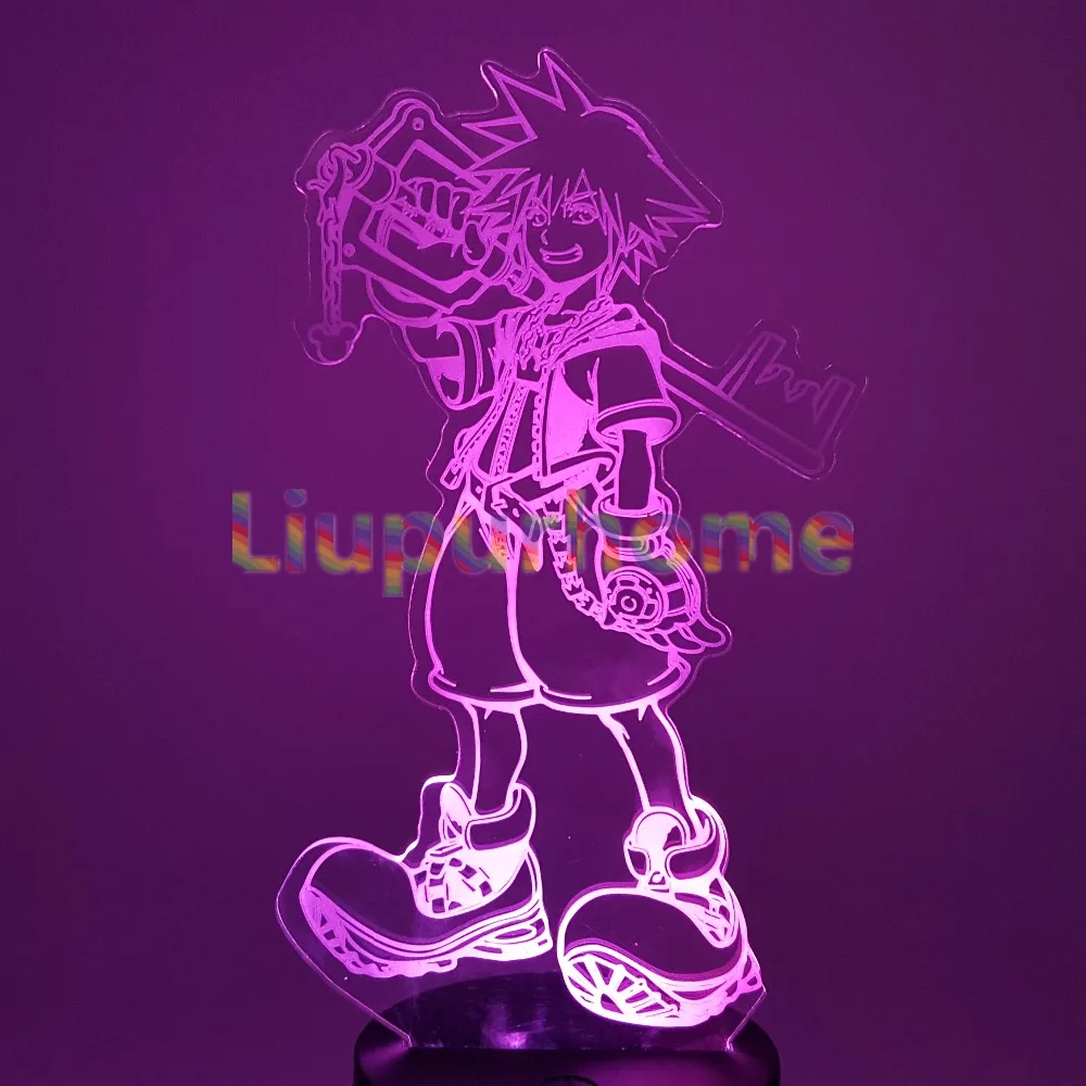 Kingdom Hearts Sora 3D визуальная Иллюзия светодиодный ночной Светильник для дома Рождественский подарок-украшение