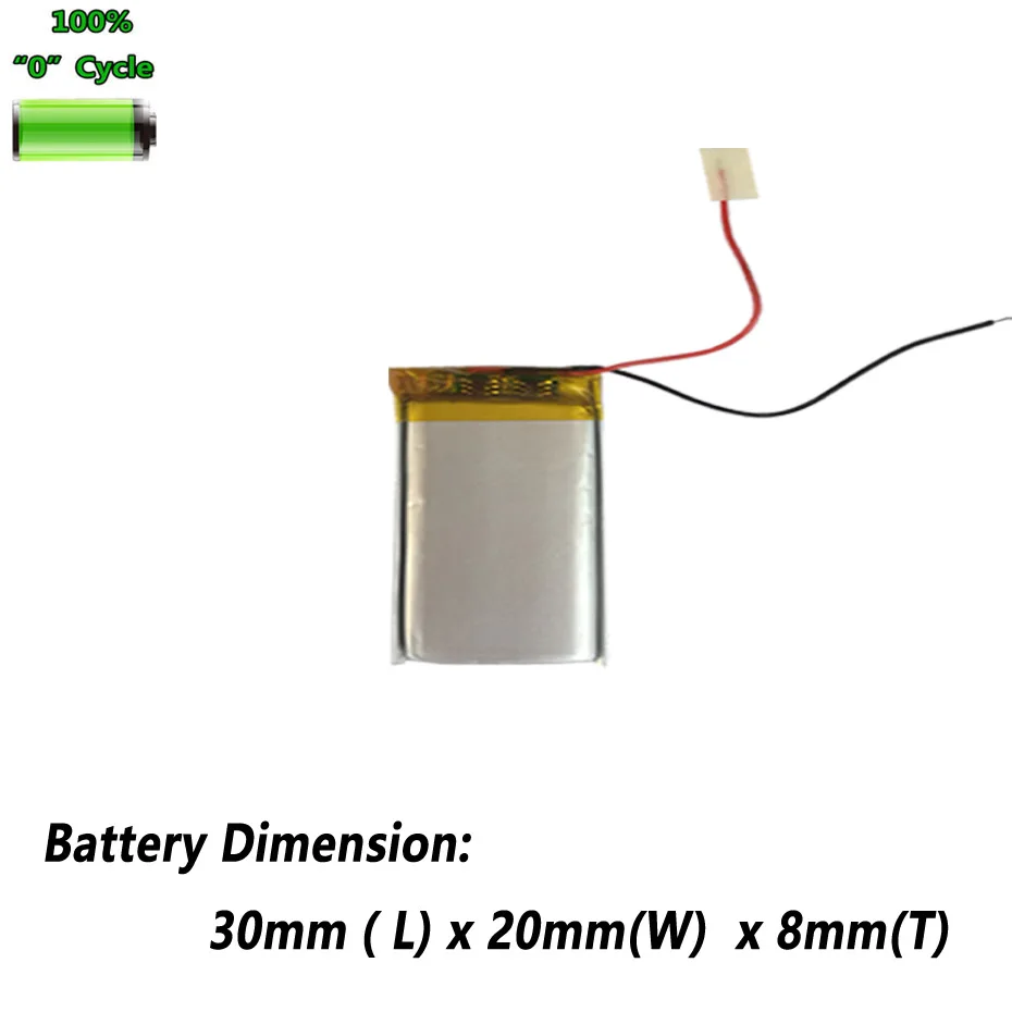 

3.7V 400mAh 802030 Battery For Smart Watch Bluetooth headset Toys Wireless Mouse LED Speaker GPS PDA Power Bank Accumulator AKKU