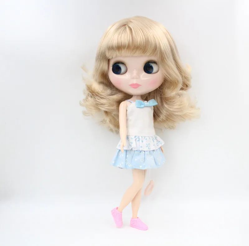 Free Shipping big discount RBL-612 DIY Nude Blyth doll birthday gift for girl 4colour big eye doll with beautiful Hair cute toy