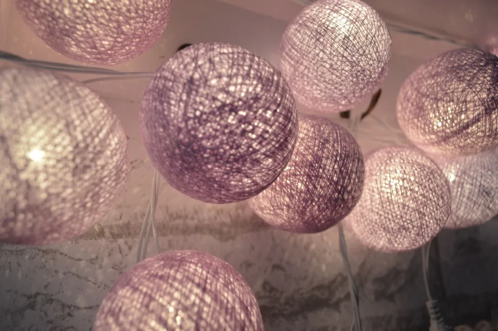 Сиреневый свет фиолетовый 20 шт./компл. хлопковый шар строка lightts вечерние